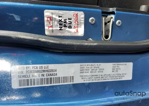 2021 Dodge Charger Sxt from USA, damaged, VIN 2C3CDXBG2MH632654